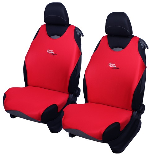 Red front car seat covers - car,
